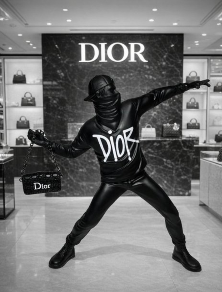 Dior X Banksy - Urban Art Sculptuur Fashion Rebel
