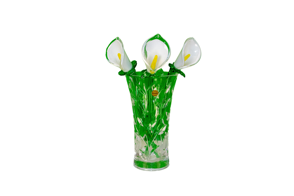 Handgemaakte Glazen Tulpen – Set van 3 (Witte Tulpen)